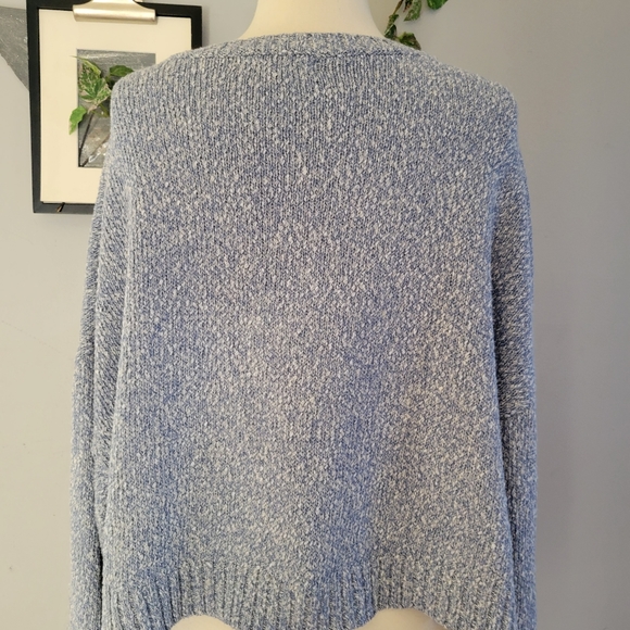 Central Park West New York Senna Denim Knit Cropped Sweater M - Picture 8 of 12